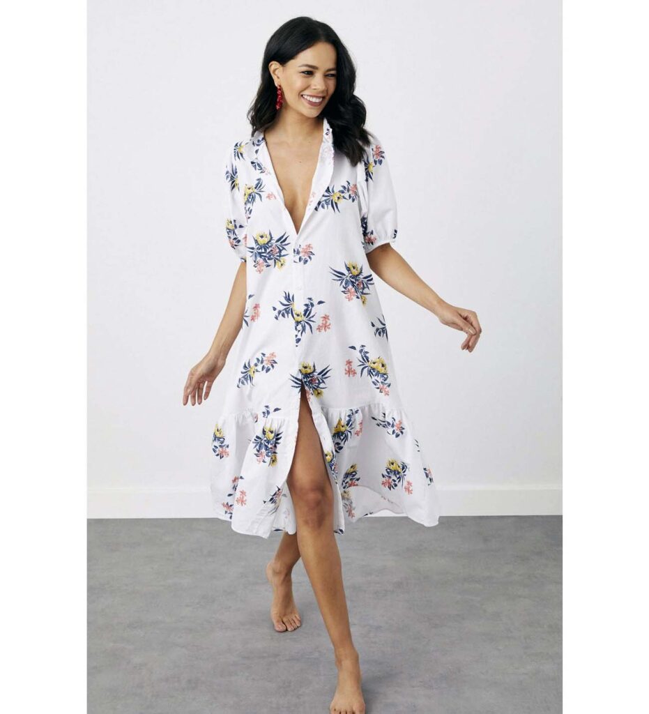 kisa kollu diz alti gomlek elbise