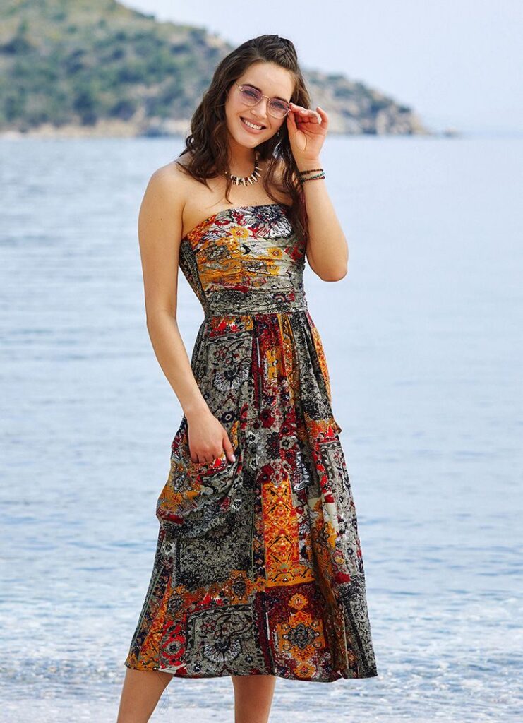 klos yazlik diz alti elbise