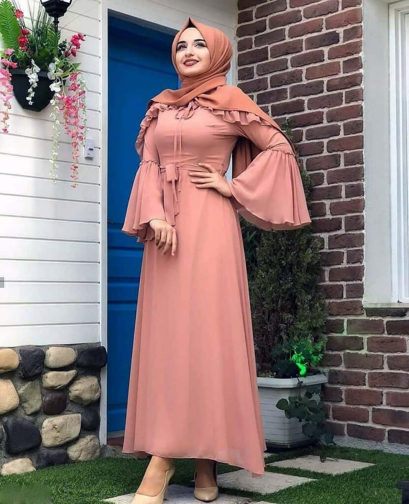 tesettur pudra elbise