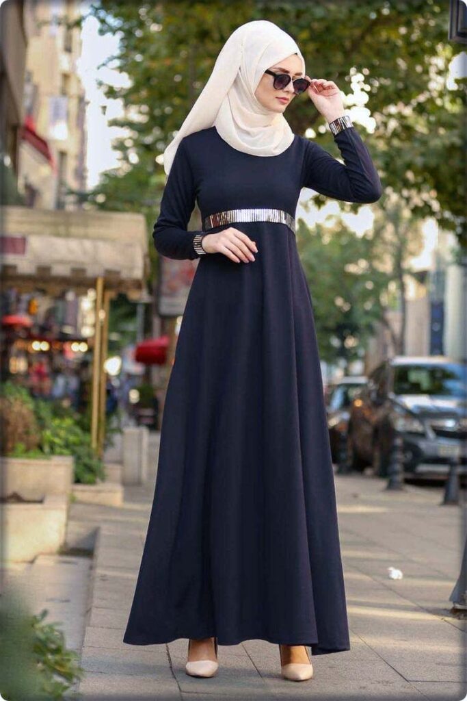 tesettur siyah elbise