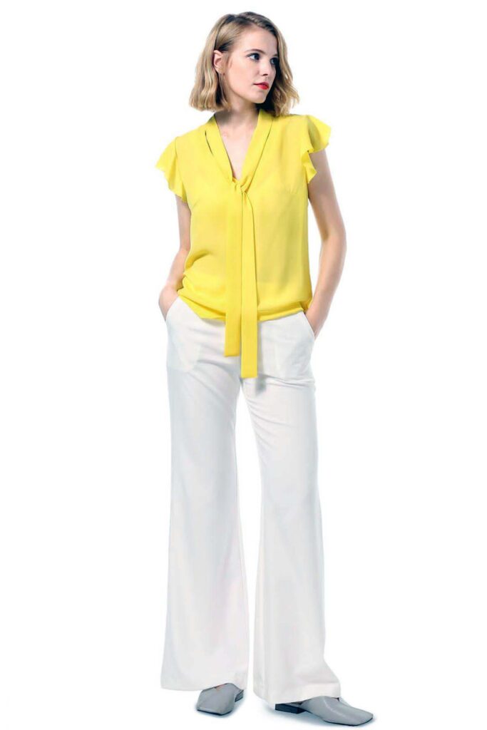 sarı bluz kombinleri 2 sari bluz beyaz kombini