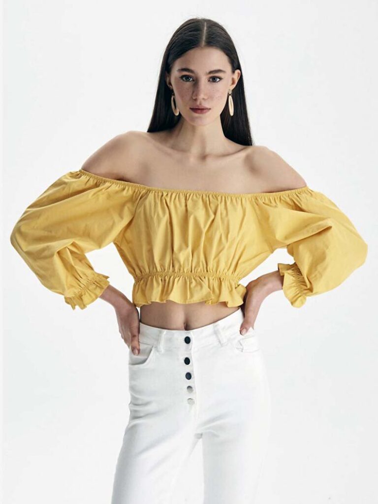 sarı bluz kombinleri 6 sari bluz beyaz pantolon kombini