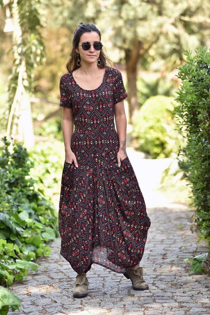 etnik elbise modelleri 10 siyah etnik desenli kontes elbise ecea