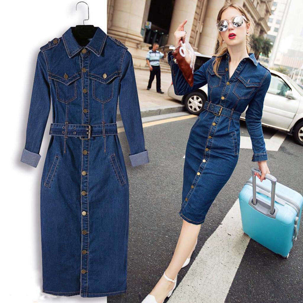 sonbahar uzun elbise modelleri 9 sonbahar jean elbise