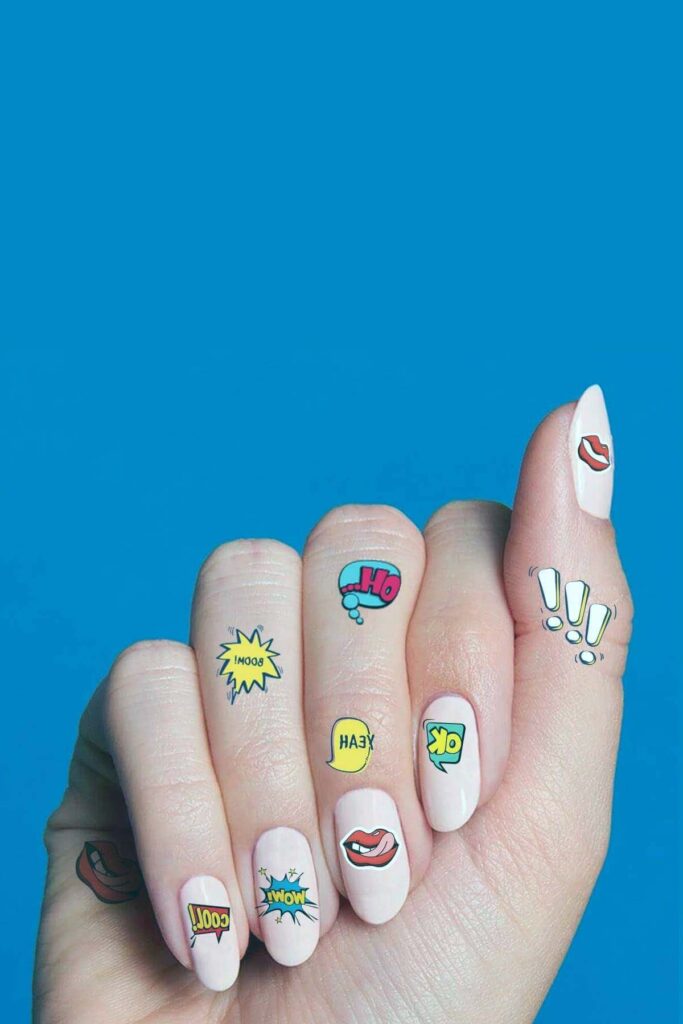 sticker ile nail art 1