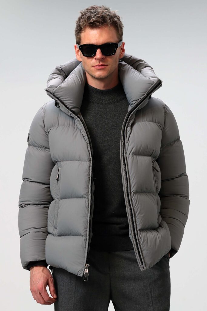 gri erkek sisme mont