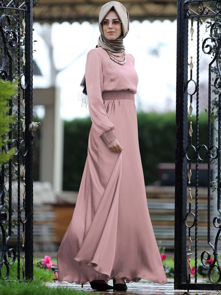 tesettür pudra elbise kombinleri 7 pudra rengi tesettur elbise kombini