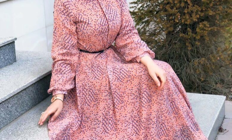 tesettur-pudra-elbise-kombini